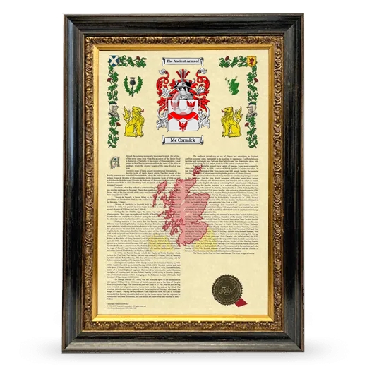 Mc Cormick Armorial History Framed - Heirloom